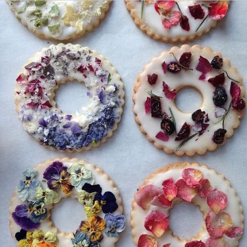 angelkin-food-cake:  Lavender Shortbread with Fruits, Flowers, and HerbsGlaze:-3 large egg whites-4 cups powdered sugar-½ tsp. cream of tartarShortbread:-1/3 cup rice flower-1 ½ tsp. kosher salt-2 ½ cups all purpose flour, plus more-1 cup (2 sticks)