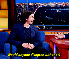 beneffleck:  Adam Driver getting flustered after being complimented 