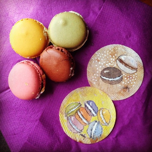 363 days of tea. Day 162. #French #macarons #recycled #teabag #art #Paris www.rubysilvious.com