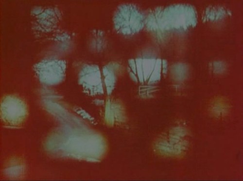 nobrashfestivity:Kurt Kren, 31/75 Asyl, 1975A meadow, a lake, the silhouette of a hill, trees. 21 da