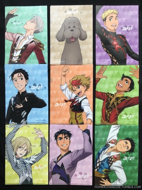 yoimerchandise: YOI x Animega Finish Pose! Trading Clear Acrylic Clip Badges & A5 Clear Files Original Release Date:May 2017 Featured Characters (9 Total):Viktor, Yuuri, Makkachin, Yuri, Otabek, Christophe, JJ, Minami, Phichit Highlights:The exclusive