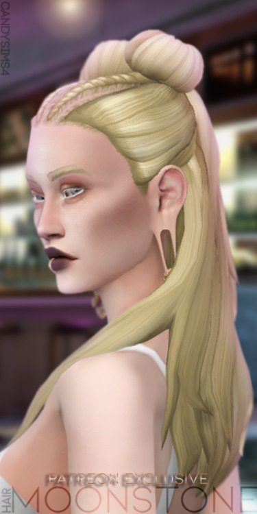 candysims4: MOONSTONE HAIR  FOR TEEN/YOUNG ADULT/ADULT UNISSEX HAT COMPATIBLE BASE GAME COMPATI