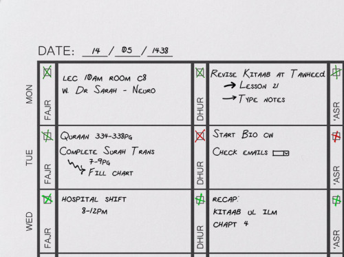 Weekly Planner PDF (Download Here)Features:Track daily/weekly salah. Prayers completed and missed.&n