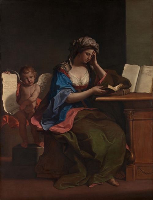 books0977:The Samian Sibyl with a Putto (1651). Guercino (Italian, 1591-1666). Oil on canvas. Nation