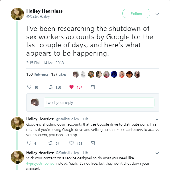 rrottenbee:  fromacomrade:  Sex Workers: If you have nude photos or videos on Google
