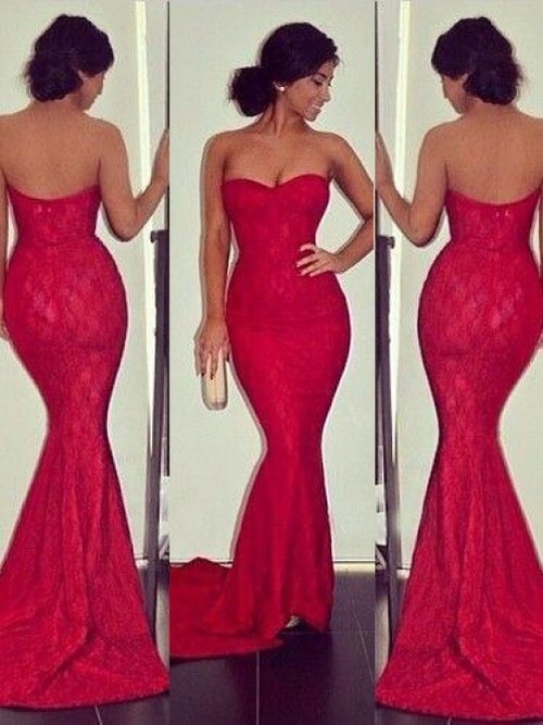 Sexy red dress evening gown