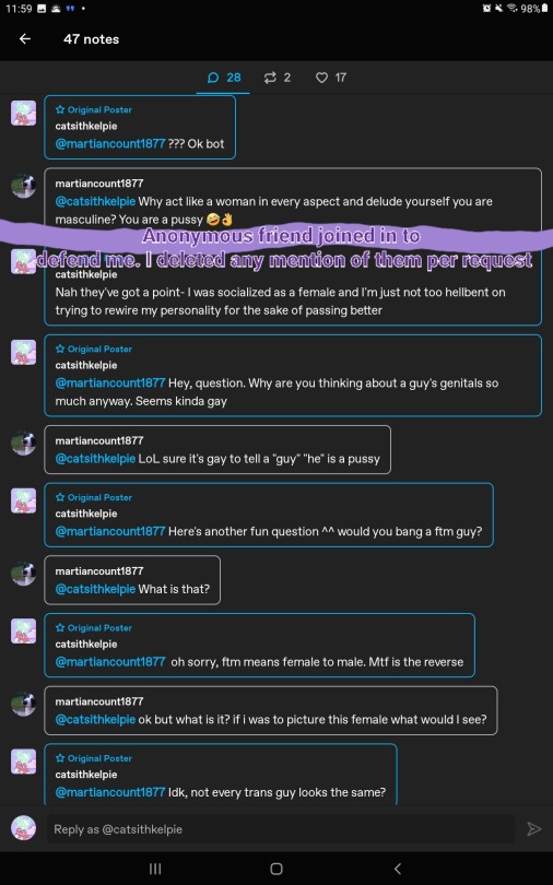 Incel Transphobe Commenting On My Post Gets Scared Away By "gay!" For Context, The Original Comment Was