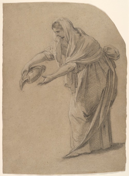 harvard-art-museums-drawings: Draped Young Woman Pouring from a Pitcher, François Perrier, c. 1632, 