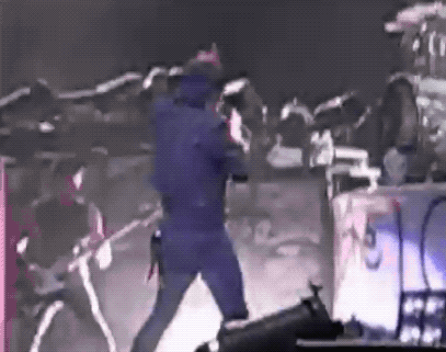 rubbish78: Gerard Way attempting to do a backbend like his wife Lyn-Z Way