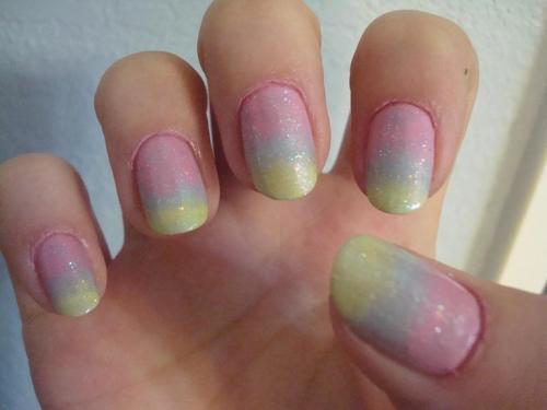 Pastel ombre & Glitter