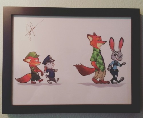 krystalmelodie:  More Zootopia fanart i drew and framed last night :3 ❤ ✌ like me on facebook.com/krystalmelodie or follow on IG @krystalmelodie! 