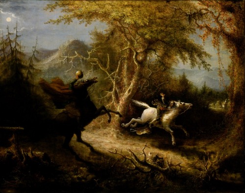 oldpaintings: The Headless Horseman Pursuing Ichabod Crane, 1858 by John Quidor (American, 1801&ndas