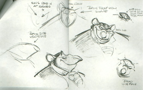 the-disney-elite:Glen Keane’s model sheets for Ratigan from Disney’s The Great Mouse Detective (1986