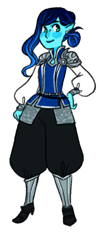 mayakern:next: my water genasi storm cleric, nineve! she’s a scrappy tomboy and the sort of pe