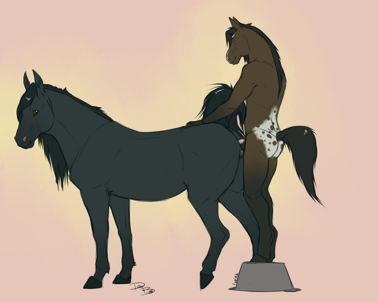 Request #1 (request link here) : Anthro male furries on feral female horsesHonestly