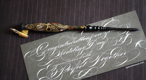 A custom dragon pen commissioned by a lady for her calligrapher mother. Since it was a custom pen an