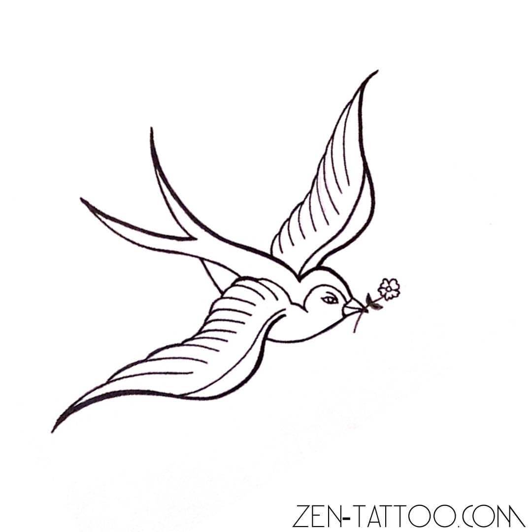 ZEN TATTOO — #swallow #bird #tattoo #flash with a #little...