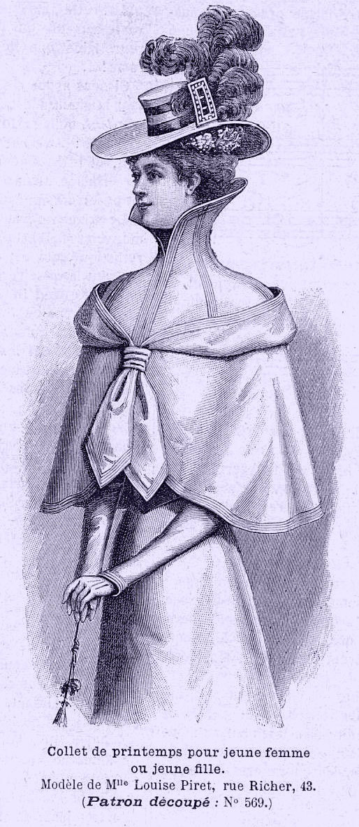 La Mode Illustrée, No. 8, 25 Février 1900, Paris. Collet De Printemps Pour Jeune Femme Et Jeune Fille.