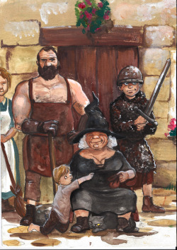 twin-city-ankh-and-morpork:  (x) The Oggs by Alda-Rana on DA. (Jason’s nameless wife, Jason, Pewsey, Nanny and Shawn.) “The Oggs were what is known as an extended family - in fact not only extended but elongated, protracted and persistent. No normal