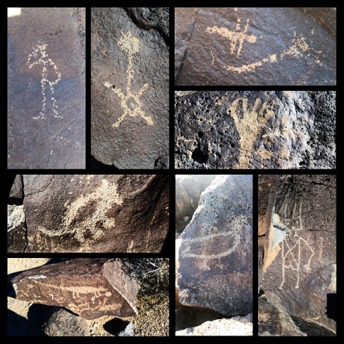 fistfullofsoundandfury: Some of the hundreds of ancient petroglyphs in Boca Negra canyon. #petroglyp