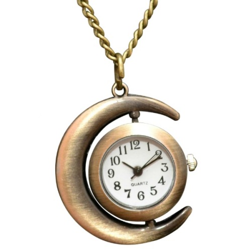 wickedclothes:  Wicked Clothes presents our latest item: the Crescent Moon Clock Necklace! On top of being on sale for a limited time, use coupon code ‘SHIPFREE’ to get free shipping on all domestic orders! Buy one now!