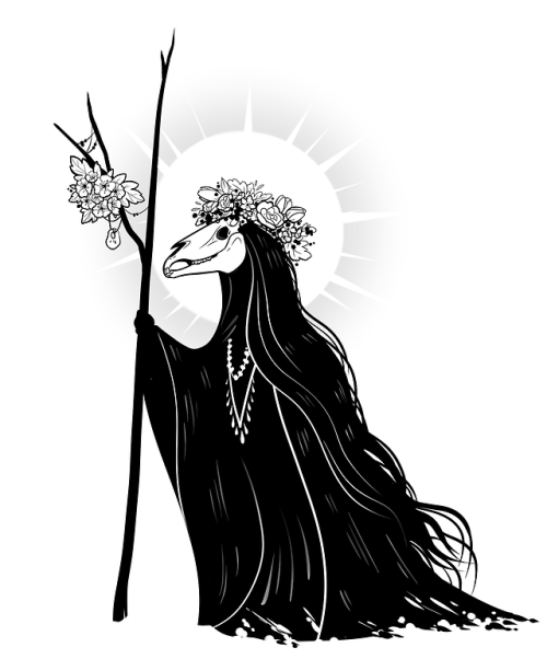 spiralthicket:The Fairy Queen, Bone Mother, Grandmother witch. She leads the hunt and lights the fir