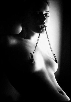 sexynippleclamps:  Artistic to brutal photos of women wearing nipple clamps.