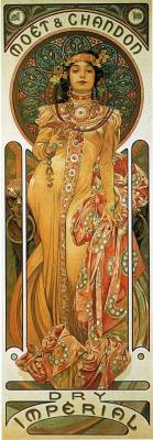 artist-mucha:  Chandon Cremant Imperial, 1899, Alphonse MuchaSize: 23x60.8 cmMedium: lithography