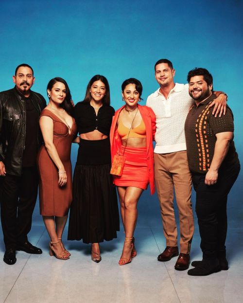 Official photoshoot pics of Harvey Guillén alone and with fellow Latinx actors at the 2022 Disney Up