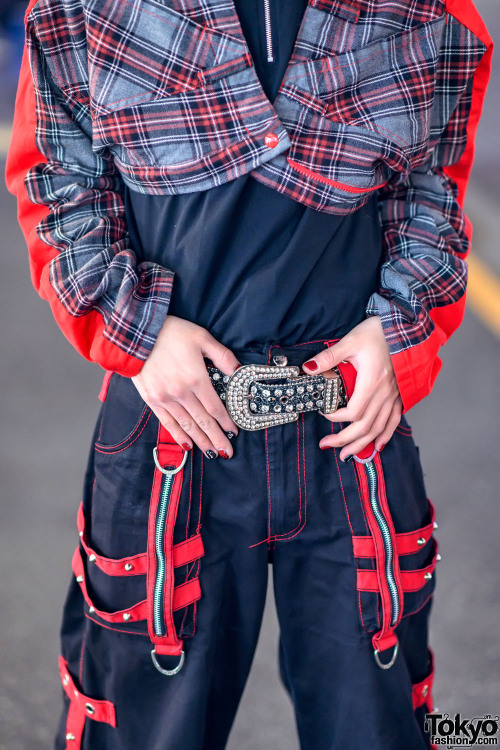 Japanese fashion boutique staffer Ryo on the street in Harajuku. He&rsquo;s wearing a 4-way cropped 