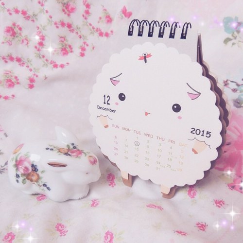 opiebunny: Really sad to see this little calendar go at the end of the month #cute #kawaii #calendar #kawaiibox @kawaiiboxco #sheep #cuteroom #kawaiiroom 