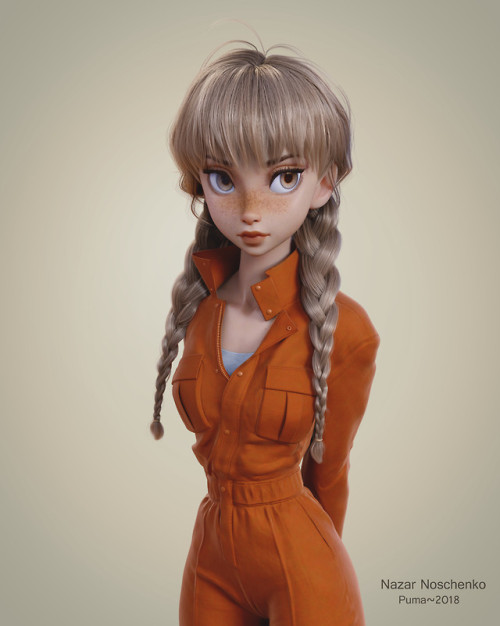 pinuparena:   Hey guys! I’m happy to share with you my new character Puma. In the tutorial I’m gonna show how to create braid in Blender. Hope you find it helpful Concept art by Mijin Jeon    3d by   Nazar Noschenko   