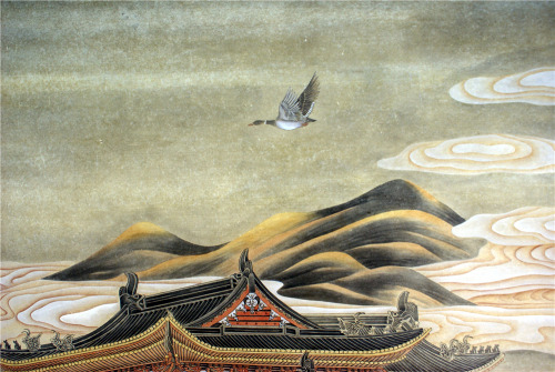 mingsonjia: 黎墨 - 界画楼阁 (阅江楼、黄鹤楼、滕王阁) Gongbi paintings of Chinese architectures [Yuejiang Lou, Huanghe