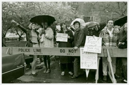 Never forget: Stonewall was a fucking police riot, and resistance was led by POC trans women such as Marsha P. Jones and Sylvia Rivera or POC gender non-conforming people such as Stormé DeLarverie.  We are the Stonewall girls We wear our hair in curls