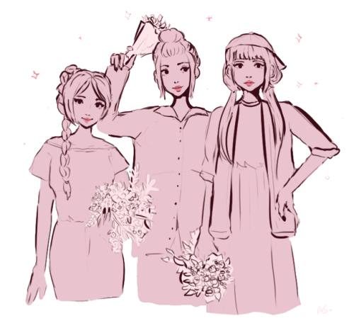 spicybuddy: the avatar girls with flowers in my style  practise