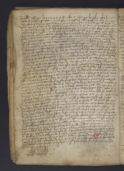 Ms. Codex 163 -Sentenzia arbitraria … This manuscript features a Spanish notarial document. I