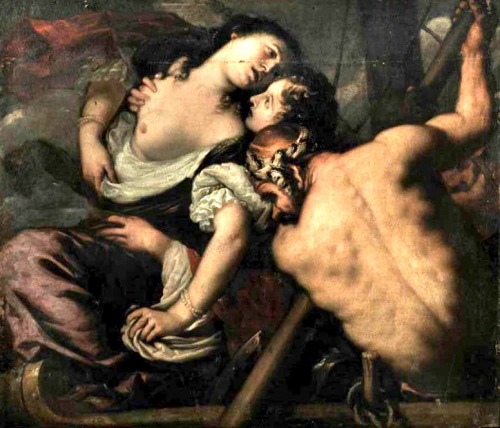 necspenecmetu:Antonio Zanchi, The Rape of Helen, 17th century