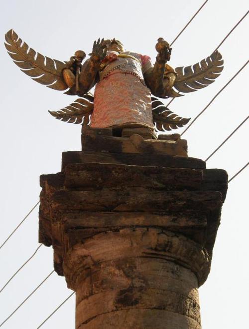 Garuda pillar, Lakshmi Narayan Temple Complex, Chamba, photo by Sabya Sachi Gosh