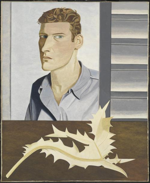 Man with a Thistle (Self-Portrait)   -   Lucien Freud,  1946British, 1922-2011Oil paint on canvas ,6