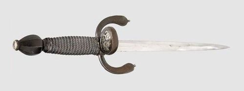art-of-swords:  Youth’s Rapier and Dagger Set Dated: circa 1600 Culture: Saxon Measurements: [ sword ] overall length 74 cm; [ dagger ] overall length 26 cm The rapier features a double-edged thrusting blade of flattened hexagonal section and fullers