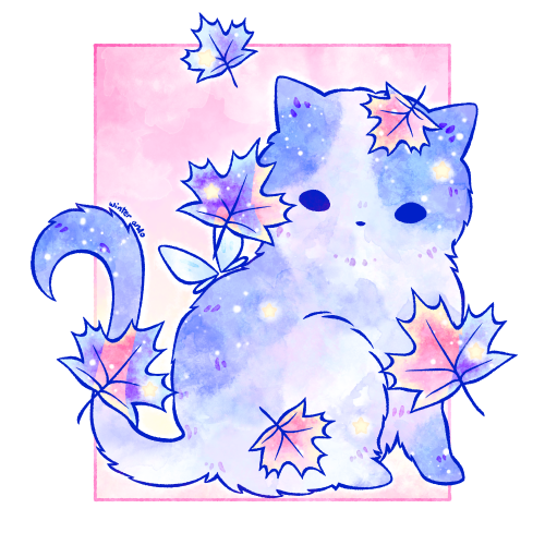 Starry Cat + Maple Leaves~Reblogs Appreciated~Shop | Instagram | Tip Jar