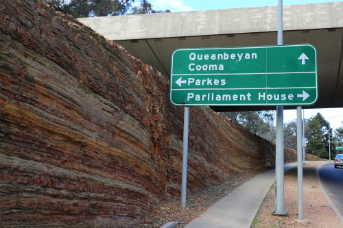 2015: The famous road cutting on State Circle between Kings Avenue and Commonwealth Avenue in Canber