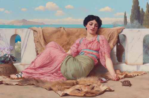 theerinater: John William Godward, The Quiet Pet, 1906