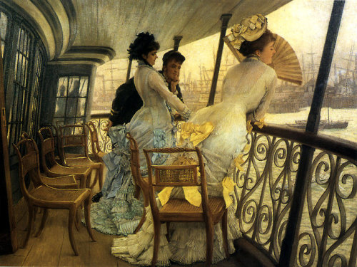 artist-tissot: Remembrance Ball on Board, 1877, James TissotMedium: oil, canvas