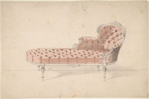 Design for a chaise longue (French, 1800s).
