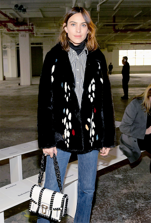 Alexa Chung attends the Proenza Schouler collection during, New York Fashion Week: The Shows on February 13, 2017 in New York City.