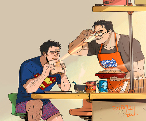 ouou0704: 30 Days OTP Challenge #21 cooking/baking Bats: The egg yolk still raw. Supes: Really? Let 