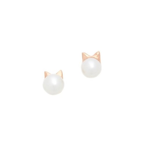 Aamaya By Priyanka Cat Saltwater Cultured Pearl Earrings (see more freshwater pearl stud earrings)