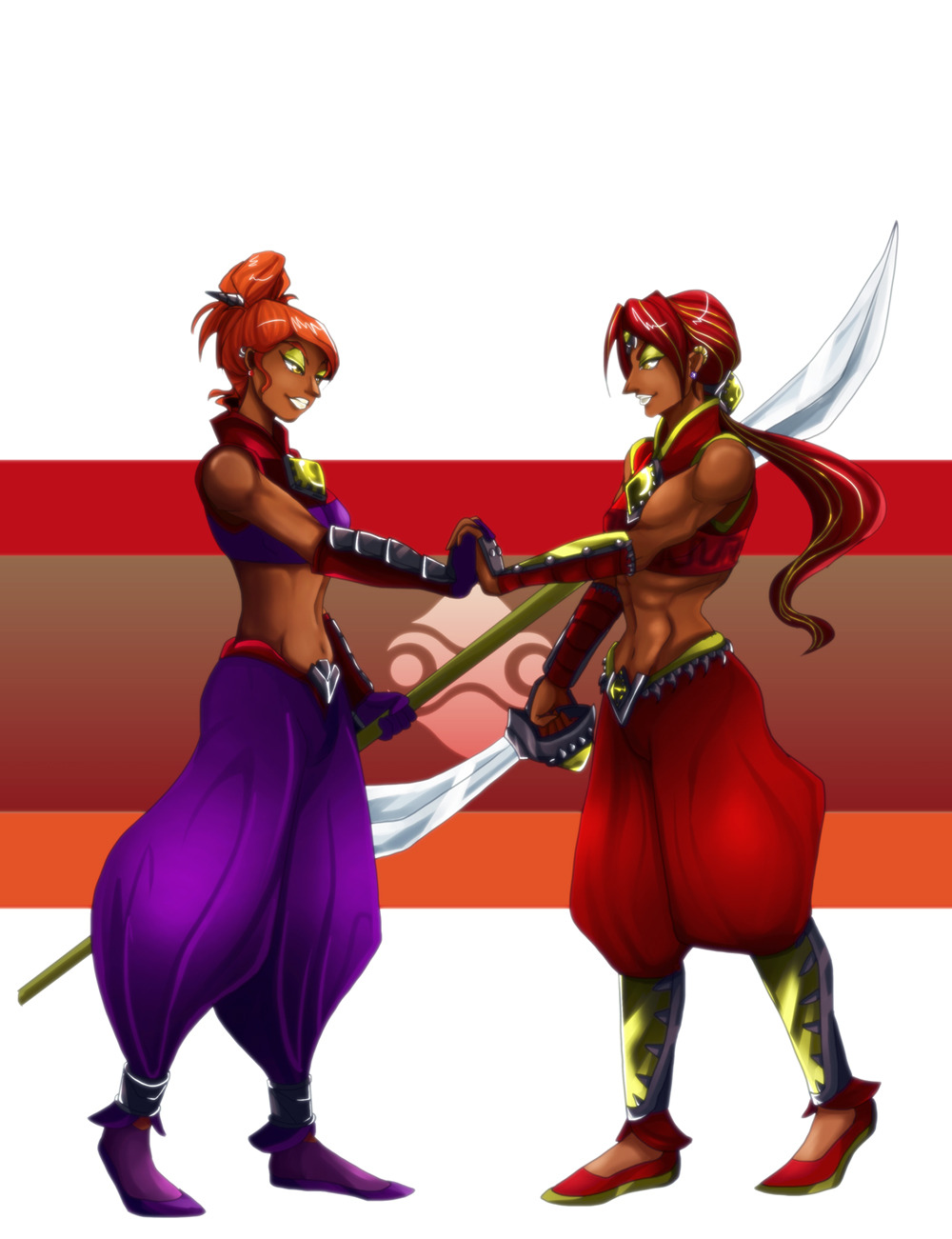 munettie:  A commission for J33nah, these are her original Gerudo characters; Nacarat