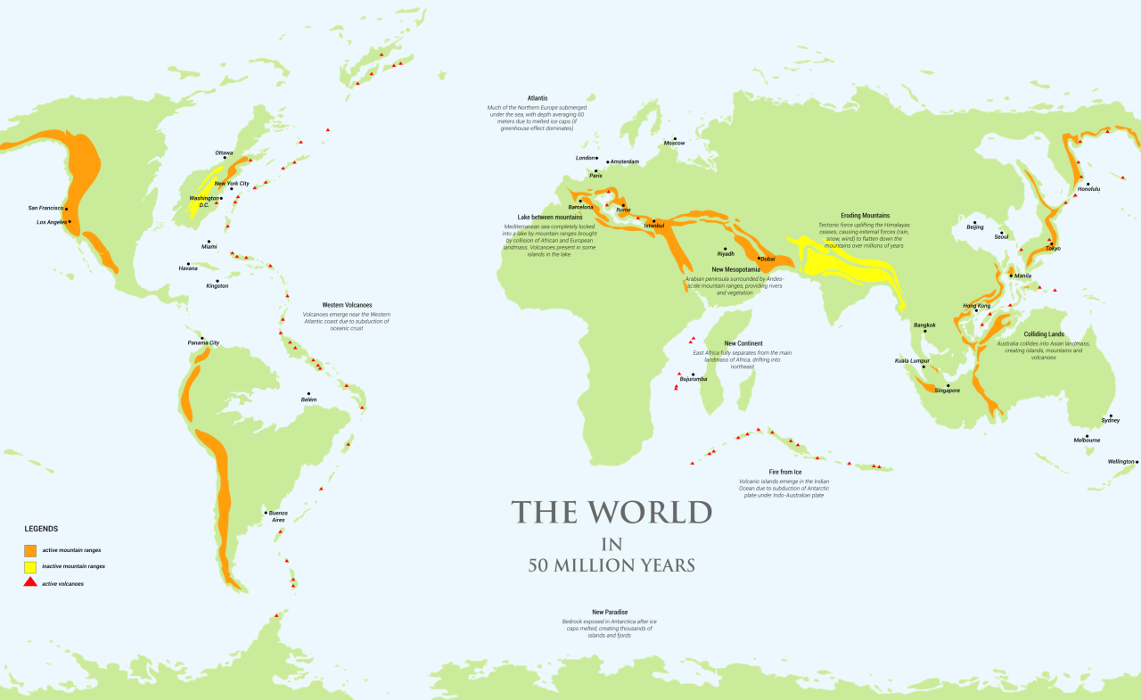 A bit of a time jump, here it is - The World in 50 million years.